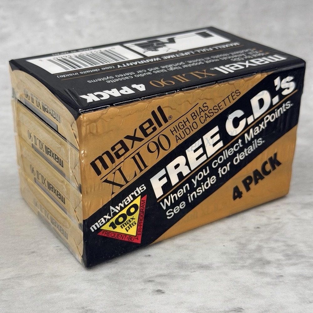 Maxell XLII 90 High Bias Audio Cassette 4 Pack NEW Sealed